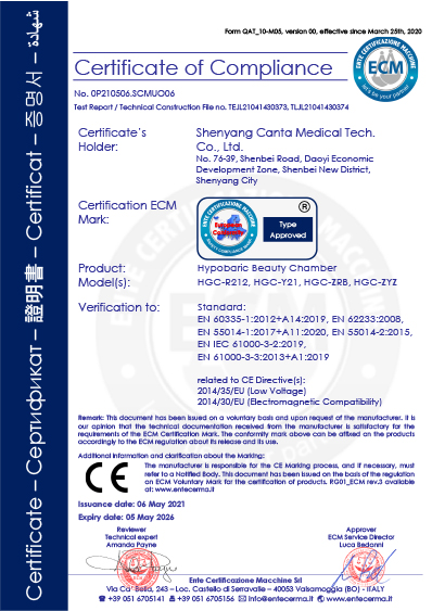 ce certificate of hyperbraic chamber